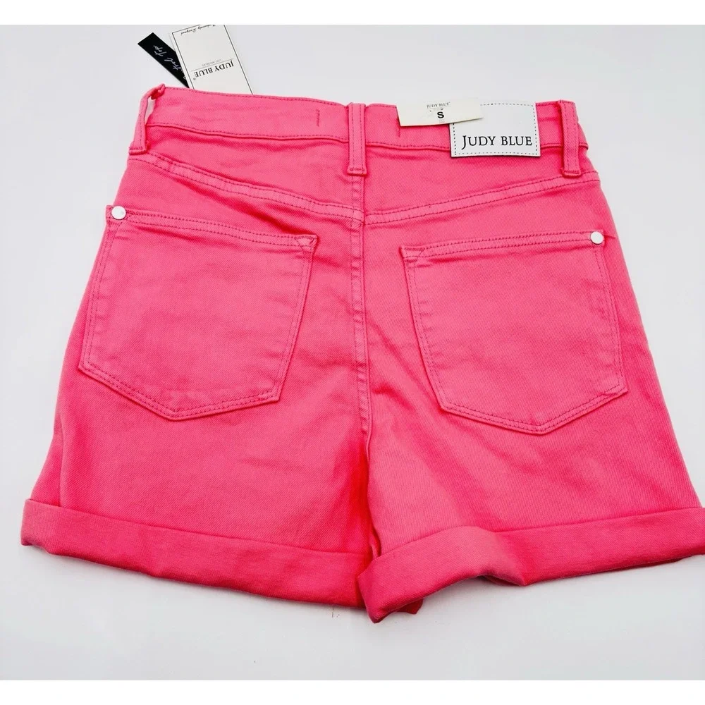 Judy Blue Shorts Womens S Pink High Waist Garment Dyed Stretch Denim NWT‎
